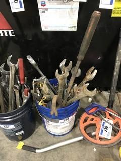 Lot of Asst. Combination Wrenches and Pry Bars, etc.