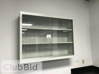 (Qty 2) 47" X 3' X 12" Metal Wall Cabinet w/ Sliding Glass Doors
