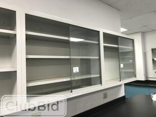 (Qty 2) 47" X 3' X 12" Metal Wall Cabinet w/ Sliding Glass Doors