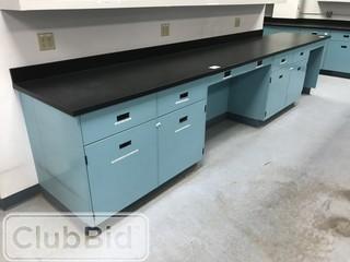 172" X 30" Worktop and Metal Cabinets w/ Electrical Outlets and Water