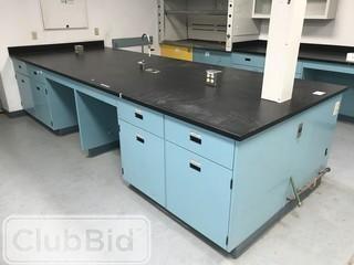 5' X 13' Worktop and Metal Cabinets w/ Electrical Outlets and Water