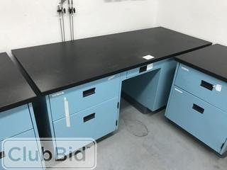 75" X 30" Desk w/ Metal Cabinets