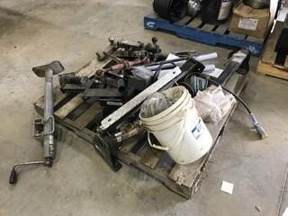 Lot of Asst. Trailer Parts including, Hitches, Trailer Stands, etc.