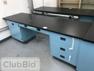 8' X 30" Desk w. Metal Cabinets