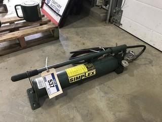 Simplex P140 Heavy Duty Hand Pump, 10,000 PSI.