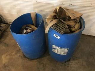 Lot of (2) Barrels of Nylon Slings and Tie Downs.