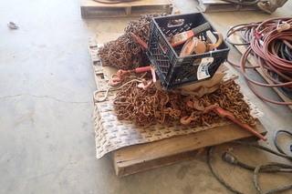 Lot of Asst. Chains, Tire Chains, Hoist, Come-Alongs, etc.