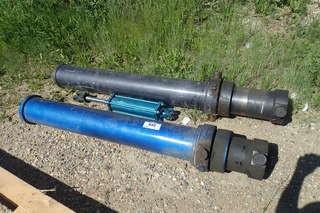 Lot of (2) 3 Stage Hyd Rams, (1) Single Stage Hyd Ram.