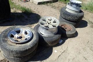 Lot of (6) Asst. Tires and (3) Asst. Rims.