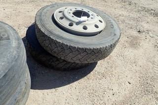 Lot of (2) Kumho 11R24.5 Tires on Rims.