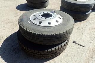 Lot of (2) Longmarch 11R24.5 Tires on Rims.