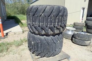Lot of (2) Trelleborg Twin 423 710/40B22.5 Flotation Tires.