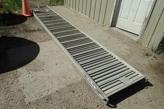 Lot of Aluminum Ramp & Fiberglass Ladder.