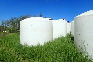 Lot of (5) Round Poly Tanks.