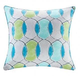Zipcode Design Dahlia Printed Circles 3M Scotchgard Outdoor Square Throw Pillow (ZIPC7537_20517163) - Blue / Gray