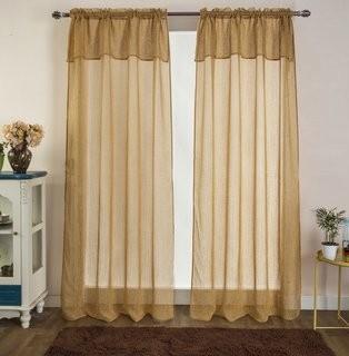 RT Designer's Collection Karma Solid Sheer Curtain Panels (RTDC1199_20476084) - Gold - 2 pcs