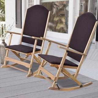 Wildon Home Cedar Creek Solid Wood Folding Rocking Chairs (CST41921_17223620) - Natural Finish - 1 pcs