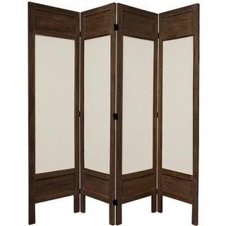 World Menagerie Huffman 67 Tall Solid Frame Fabric 4 Panel Room Divider (WRMG2541_23844469) - Burnt Brown