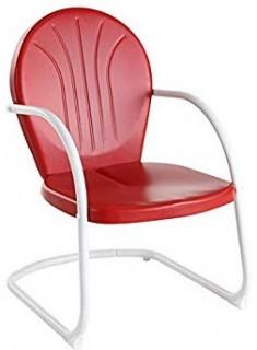 Crosley Furniture Metal Chair Red 
