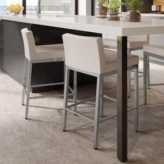 Amisco Fairfield 26 Bar Stool (AMC2787_24120551_24120549) - Glossy Grey/Beige 1 pcs