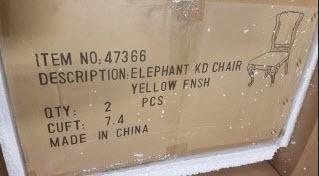 Cardinal Health - Elephant KD Chair - Yelllow Finish - 47366 - Set of 2