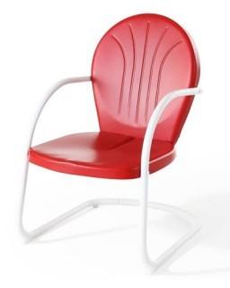 Crosley CO1001A-RE Sturdy Steel Construction Griffith Metal Chair - Red