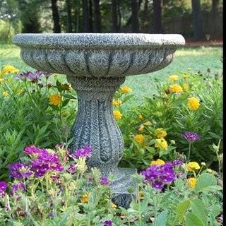 Ladybug Garden Decor Fluted Bird Bath (LDYB1073)