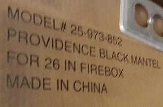 Providence Mantel - Blk - for 26" Firebox - 25-973-852