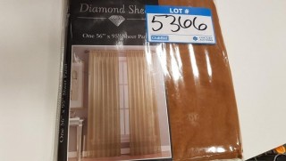 Creative Home Ideas Diamond Sheer Curtain Panel Gold - 54" x 84"