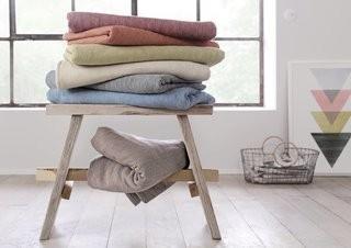 Ibena Mini Stripe Oversized Cotton Throw Blanket (IBEN1064) - Red