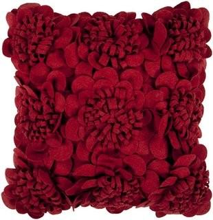 Zipcode Design Dolph Blossom Wool Throw Pillow (ZPCD3444_23512867_23512868_23512875) - Red