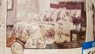 7 pcs Bed Set Queen Pruple Floral 