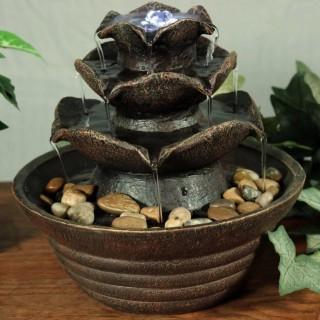 SunnyDaze Decor Polyresin 3-Tier Cascading Tabletop Fountain with Light (NHSL1605)