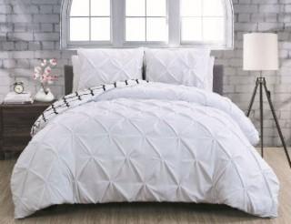 Avondale Manor 3-Piece Madrid Duvet Set, Queen, White