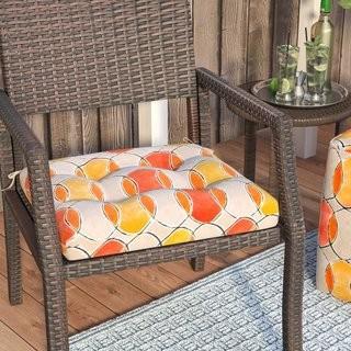 Zipcode Design Dahlia Printed Circles 3M Scotchgard Outdoor Dining Chair Cushion (ZIPC7534_20517157) - Green - 2 pcs