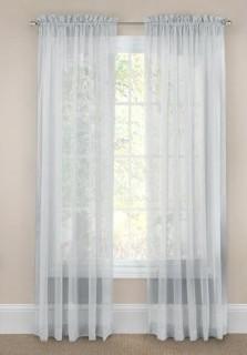 Window Pairs To Go - Victoria Voile Rod Pocket Window Panel Grey- Set of 2 - 118"x95"