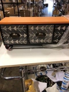 Polk Wall Shelf with drawers Orange / Grey 