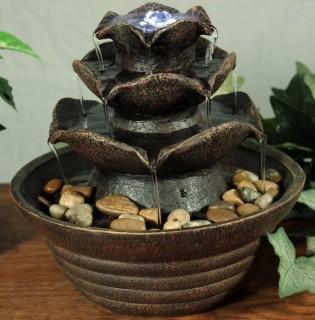 SunnyDaze Decor Polyresin 3-Tier Cascading Tabletop Fountain with Light (NHSL1605)