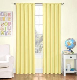 Eclipse Kids Microfiber CO7 Yellow Rod Pocket Curtain 42"x95"