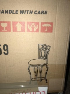 Dining Chairs and Bar Stools 24" Elegant Metal Barstool with Black Faux Leather Seat