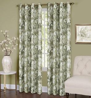 Achim Home Furnishings Tranquil Lined Grommet Window Curtain Panel, 50" x 84", Green 4 pcs