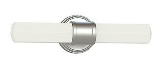 2-Light Integrated LED Vanity Fixture in Brushed Nickel with Frosted White Glass Shade