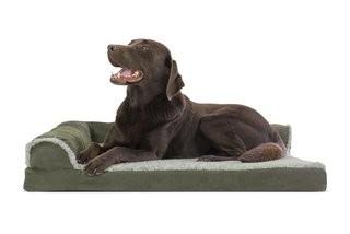Tucker Murphy Pet Callie Two-Tone Faux Fur and Suede Deluxe Orthopedic Dog Sofa (TKMP1377_27271243_27271245)
