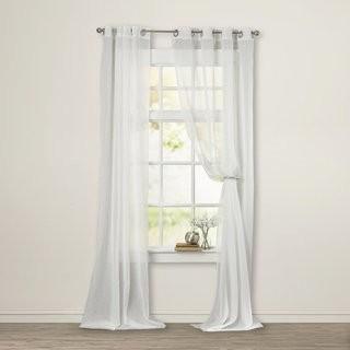 Beachcrest Home Odessa Solid Semi-Sheer Outdoor Grommet Single Curtain Panel (SEHO1650_15221138_15221139) - 4 pcs