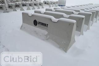 Lot of (10) 8' Concrete Jersey Barriers w/Forklift Pockets and Eye Lifting Hooks.