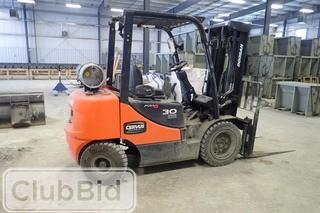 2016 Doosan G30E-5 LPG Forklift **NOTE: CANNOT BE REMOVED UNTIL WED. FEB 07/18 @ 3PM**