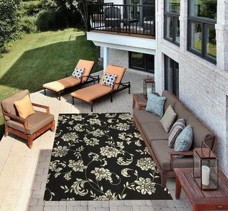 Nourison - Home & Garden Collection - RS014 BLK - 5'3" x 7'5" 