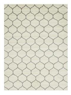 Unique Loom - Trellis Frieze Collection - 01467A - Ivory / Ivory Grey - 4' x 6'