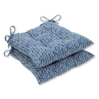 Pillow Perfect Herringbone Dining Chair Cushion (PWP6380_20827900) - Blue