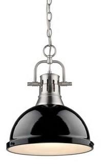 Golden Lighting - Duncan - 1 Light pendant - Black Shade